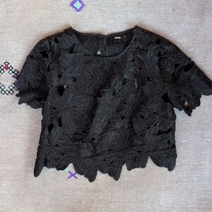 ASOS Black Floral Lace Blouse